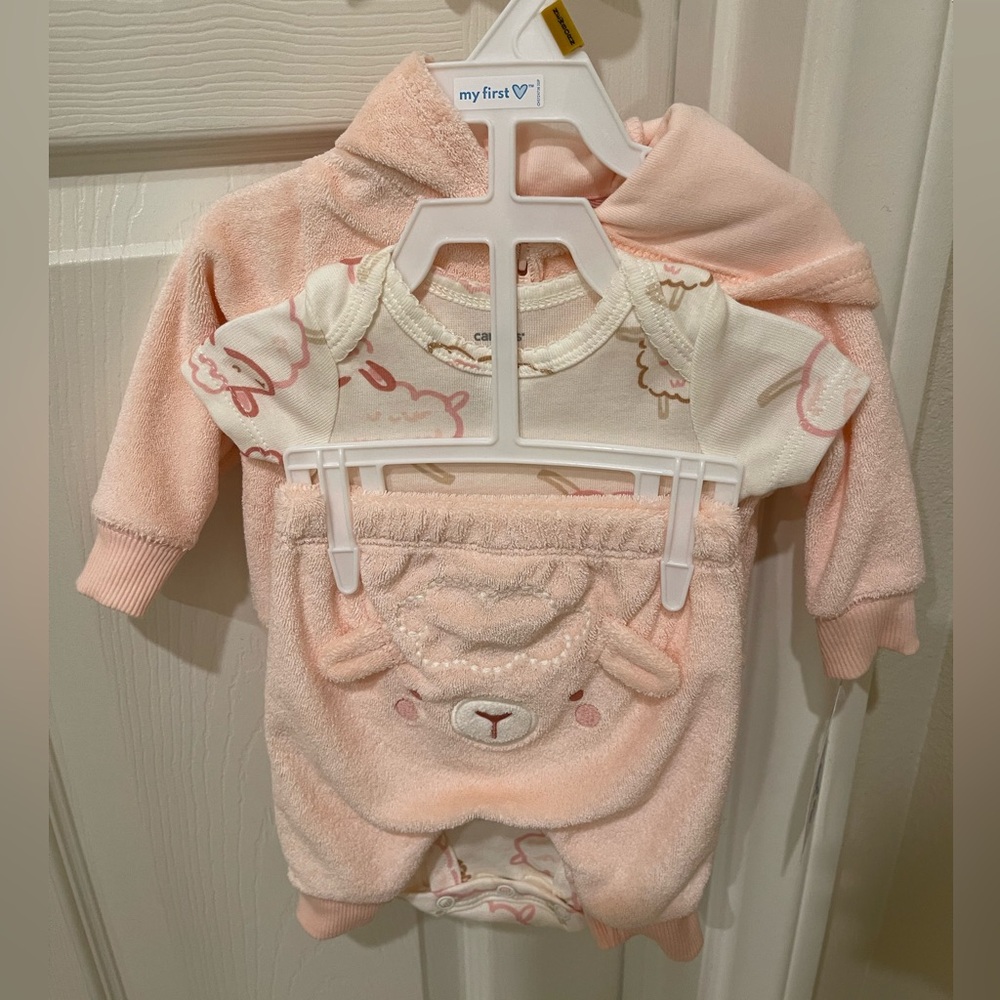 Carter's Pink and Cream Baby Outfit with Sheep Design
